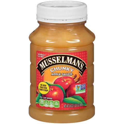 Knouse Foods Sweetened Chunky Apple Sauce, 24 Ounce -- 12 per case.