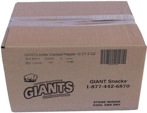 Giants Fresh Cracked Pepper Kettle Roast Sunflower Seed, 5 Ounce -- 12 per case