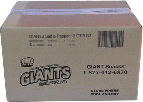 Giants Salt and Pepper Sunflower Seed, 5 Ounce -- 12 per case