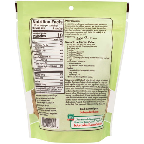 Bobs Red Mill Organic Coconut Sugar, 13 Ounce -- 4 per case