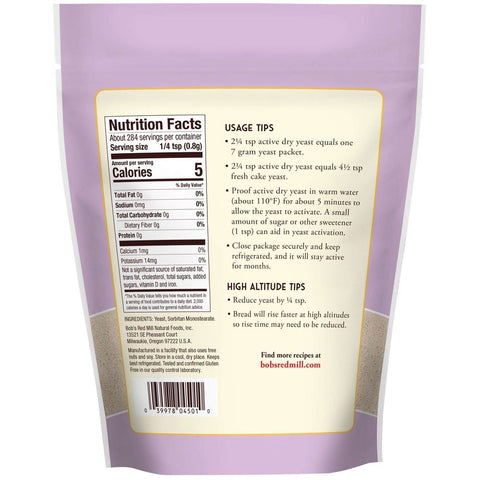 Bobs Red Mill Active Dry Yeast, 8 Ounce -- 5 per case