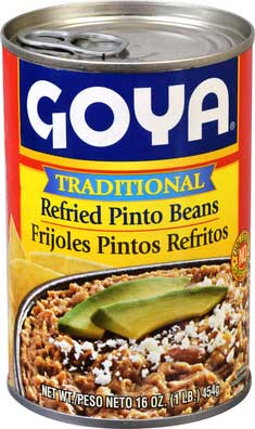 Goya Traditional Refried Pinto Beans, 16 Ounce -- 12 per case.