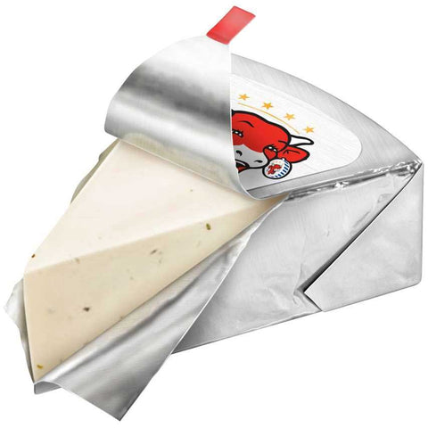 The Laughing Cow Creamy Garlic and Herb Swiss Cheese Wedge, 6 Ounce -- 12 per case.