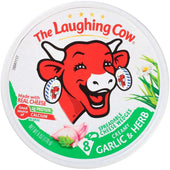 The Laughing Cow Creamy Garlic and Herb Swiss Cheese Wedge, 6 Ounce -- 12 per case.