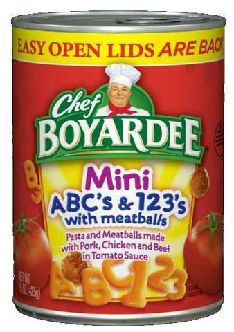 Chef Boyardee Abc and 123 Mini Bite Pasta, 15 Ounce -- 24 per case