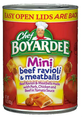 Conagrafoods Chef Boyardee Mini Ravioli Pasta with Mini Meatballs, 15 Ounce -- 24 per case