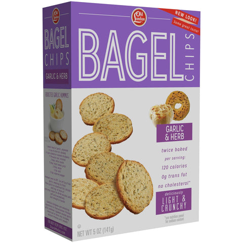 Old London Garlic and Herb Bagel Chips, 5 Ounce -- 12 per case.