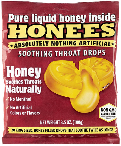 Honees Soothing Throat Drops - Bag -- 240 per case.