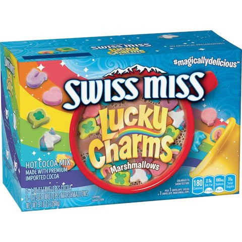 Swiss Miss Chocolate Flavor Hot Cocoa Mix with Lucky Charms Marshmallows, 9.18 Ounce -- 8 per case