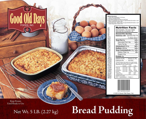 Good Old Days Bread Pudding, 5 Pound -- 4 per case.