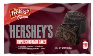 Mrs. Freshleys Hersheys Triple Chocolate Cake, 3.5 Ounce - 8 count per pack -- 6 packs per case