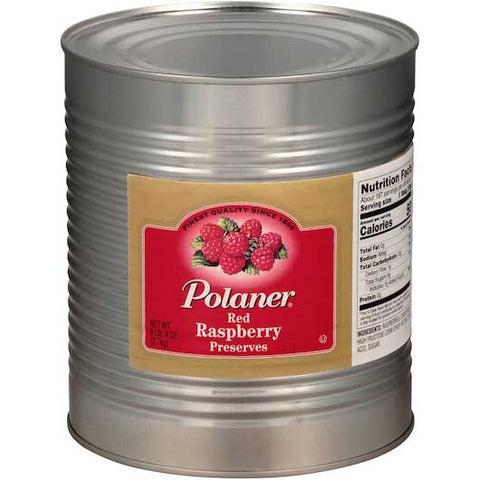 Polaner Red Raspberry Preserves Can, 132 ounce -- 6 per case