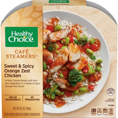 Healthy Choice Cafe Steamers Asian Inspired Sweet and Spicy Orange Zest Chicken, 9.5 Ounce -- 8 per case.