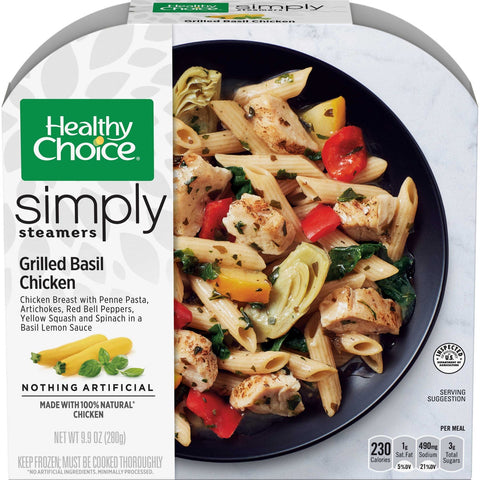 Healthy Choice Cafe Steamers Grilled Basil Chicken, 9.9 Ounce -- 8 per case.