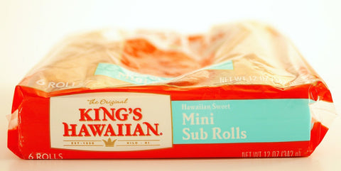 Kings Hawaiian Original Mini Sub Rolls, 12 Ounce - 6 per pack -- 12 per case.