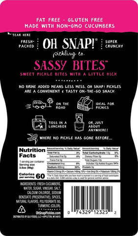 OH Snap Sassy Bites Pickle Bites, 3.5 Ounce -- 12 per case