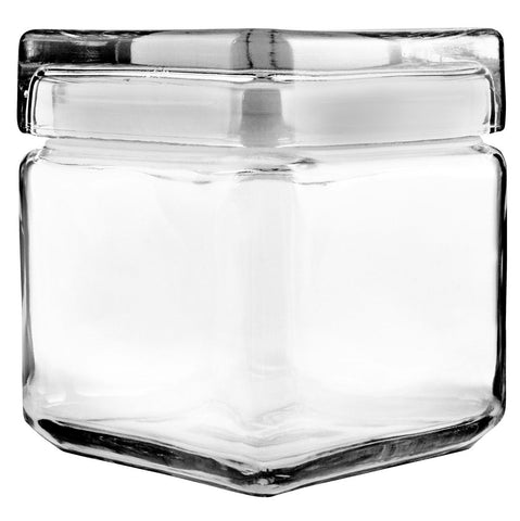 Anchor Hocking 1 Quart Stackable Square Jar -- 4 per case.