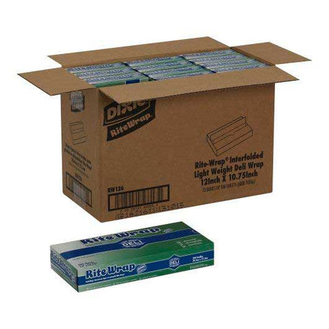 Rite Wrap Interfolded Dry Wax Deli Paper, 12 x 10 3/4 inch -- 6000 per case