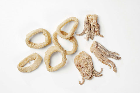 Pana Pesca Lightly Breaded Raw Squid/Calamari Ring and Tentacle, 5 Pound -- 2 per case.