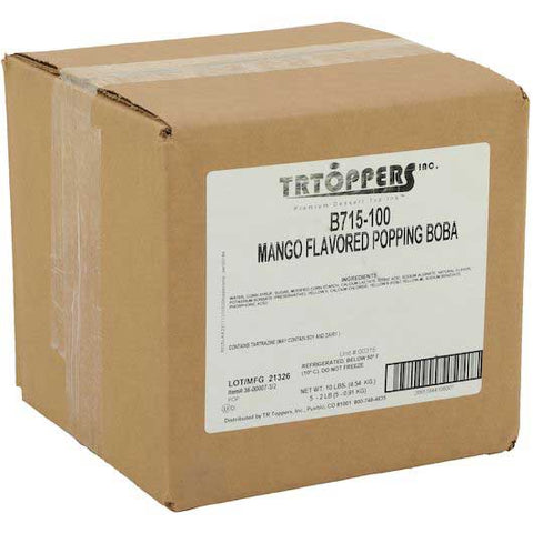 TR Toppers Mango Flavored Popping Boba, 2 Pound -- 5 per case