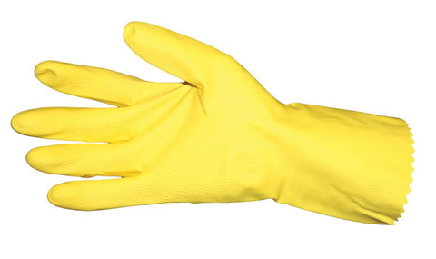 Impact Products Pro Guard Yellow Flock Lined Medium Weight Medium Latex Gloves -- 12 per case.