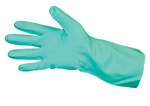 Impact Products Pro Guard 15 Mil Green Flock Lined Medium Nitrile Gloves - Bulk -- 6 per case.