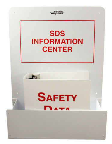 Impact Products SDS Red/White Information Center with Binder, 24 inch Width x 18 1/2 inch Height x 9 inch Depth.