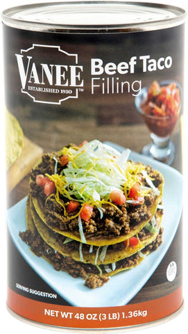 Vanee Ground Beef Taco Meat, 48 Ounce -- 6 Case