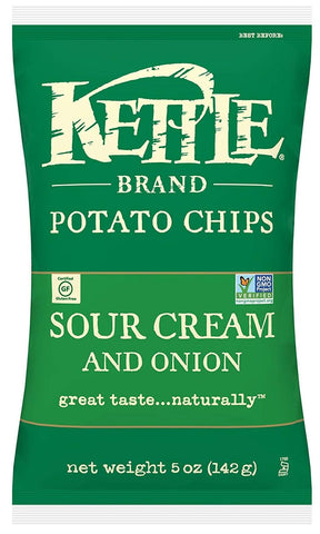Deep River Snacks Sour Cream and Onion Krinkle Cut Kettle Potato Chip, 5 Ounce -- 12 per case.