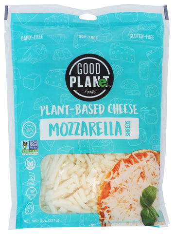 Good Planet Foods Plant Based Mozzarella Cheese Shreds, 8 Ounce -- 7 per case