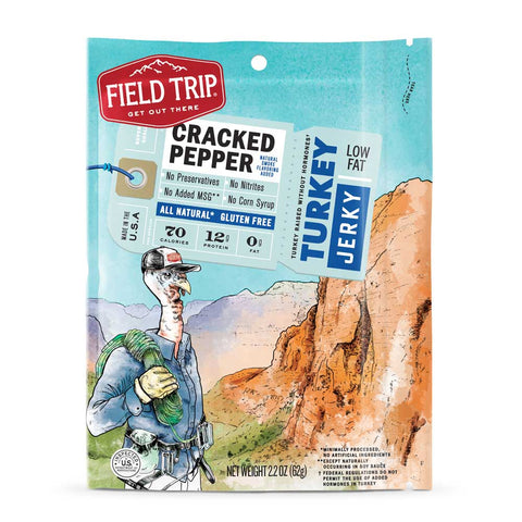 Field Trip Cracked Pepper Turkey Jerky, 2.2 Ounce -- 9 per case.