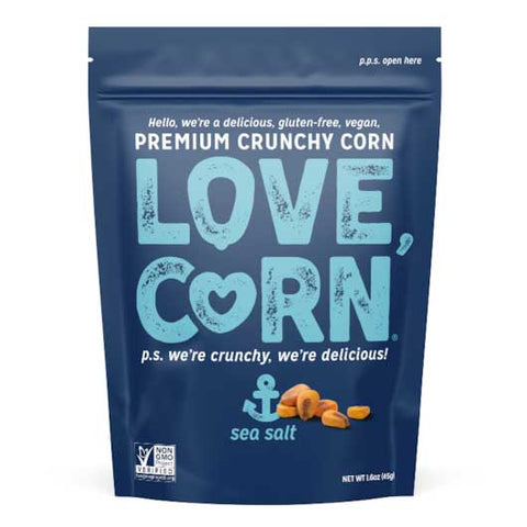 Love Corn Sea Salt Premium Crunchy Corn Snack, 4 Ounce -- 6 per case