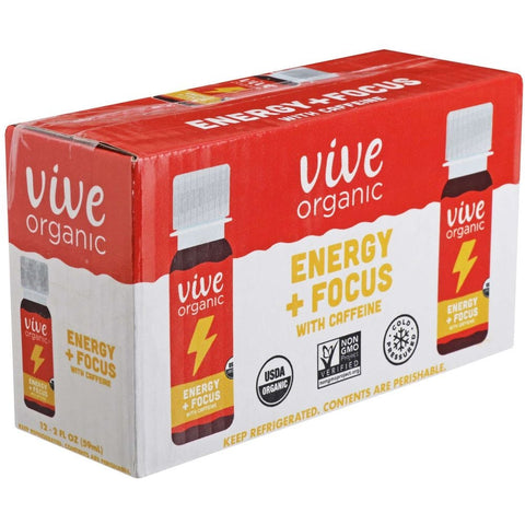 Vive Organic Energy Plus Focus Shot, 2 Fluid Ounce -- 12 per case