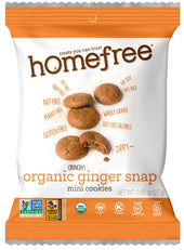 Homefree Organic Single Serve Ginger Snap Mini Cookies, 0.95 Ounce -- 30 per case