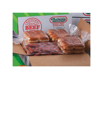 Nathan's Famous All Beef Frank and Slider Bun Combo -- 48 per case