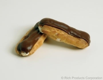 Rich Products New York Style Chocolate Iced Eclair, 2 Ounce -- 48 per case.