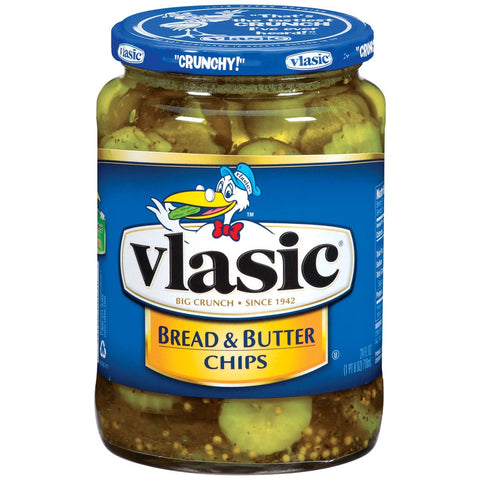 Vlasic Bread and Butter Chips Pickles, 24 Ounce -- 12 per case.