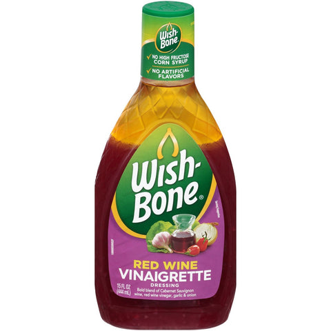 Wish Bone Red Wine Vinaigrette Dressing, 15 Fluid Ounce -- 6 per case.