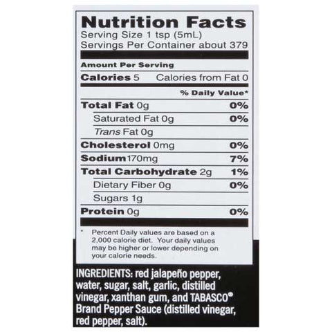 Tabasco Sriracha Sauce, 0.5 Gallon -- 2 per case