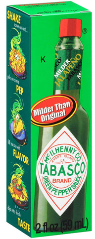 Tabasco Milder Green Jalapeno Pepper Sauce, 2 Fluid Ounce Bottle -- 12 per case