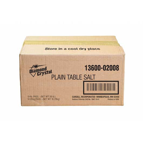 Diamond Crystal Plain Table Salt, 4 Pound -- 9 per case