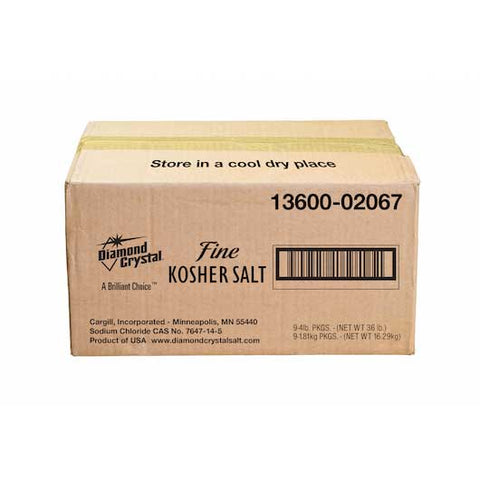 Diamond Crystal Fine Kosher Salt, 4 Pound -- 9 per case