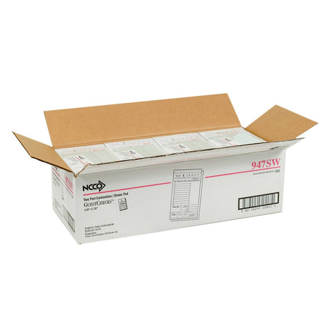 Guestcheck Pad - No Carbon, 2Pt Green, 11 Line, 4.25X7.25 Inch, Snap Apart 250 Sets Per Book -- 2000 Per Case.