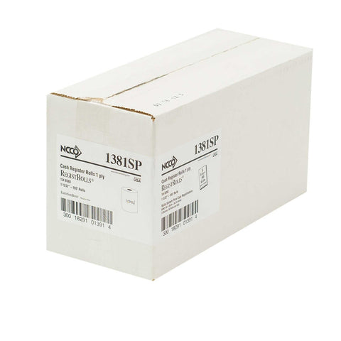 National Checking Company White Bond 1 Ply Register Roll Tape, 38 Millimetre -- 50 per case.