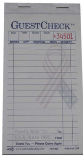 National Checking Patriot Proud Carbonless White 2 Part 17 Line Guest Check -- 2000 per case.