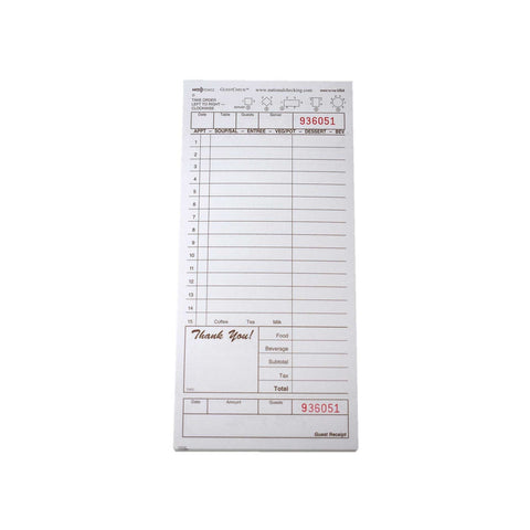 National Checking Company Guest Check Board - 1 Part Tan, 15 Line, 4.20 x 9 inch -- 2000 per case.