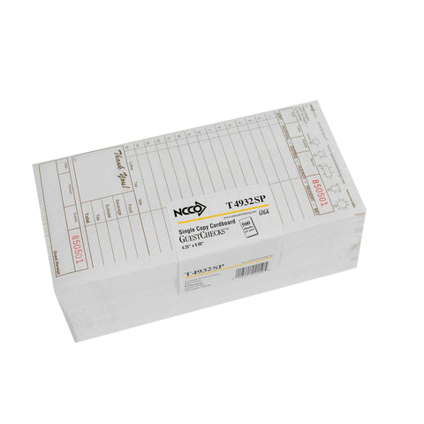 National Checking Company Guest Check Board - 1 Part Tan, 15 Line, 4.20 x 9 inch -- 2000 per case.