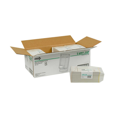 National Checking Company Carbonless Guest Check Board - 3 Part Tan, 15 Line, 4.20 x 8.5 inch -- 2000 per case.