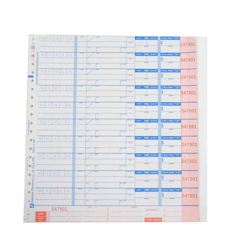 National Checking Company Carbonless Delivery Form - 4 Part White, 10 Order, 10.25 x 11 inch -- 300 per case.