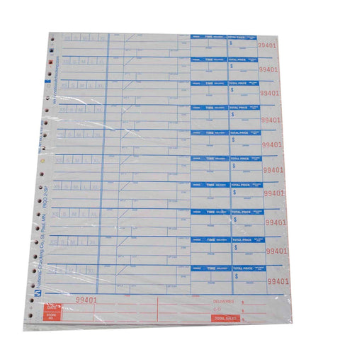 National Checking Company Carbonless Delivery Form - 4 Part White, 10 Order, 9.25 x 11 inch -- 300 set per case.